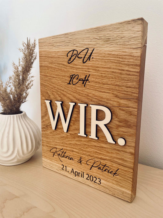 Hochzeitstag Liebesschild Jahrestag Paar Geschenkidee Holzschild