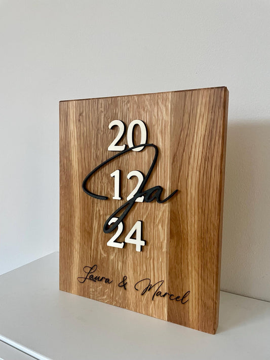 Geschenk zur Hochzeit | Eiche | Brautpaar | Jahrestag | Weihnachtsgeschenk