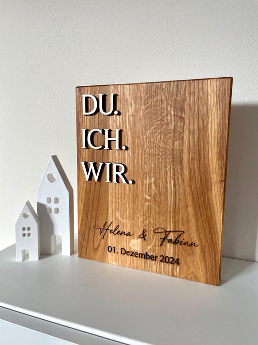 Geschenk Hochzeit | Eiche | Weihnachtsgeschenk | Jahrestag | Paar Geschenk