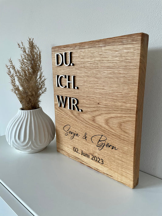 personalisiertes Hochzeitsschild - Hochzeitstag - Jahrestag - Geschenkidee für Mann oder Frau - Brautpaar
