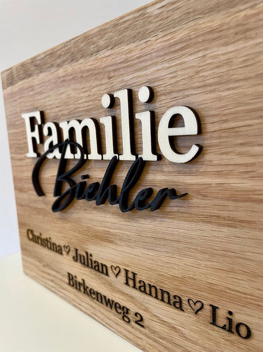 personalisiertes Türschild, Hausschild, Familienschild, Namensschild, Familiengeschenk, Weihnachtsgeschenk